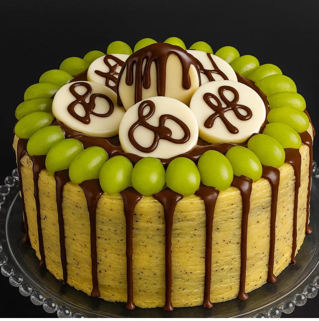 Bolo de Maracujá com Uvas